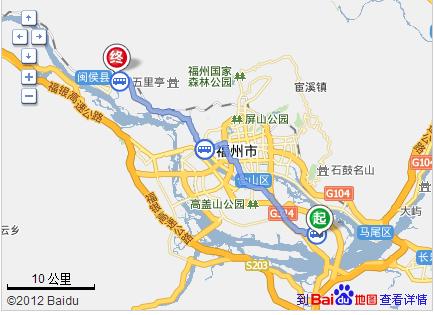 福州南动车站到福州闽侯县甘蔗镇铁岭工业区二期下河路10号有多远