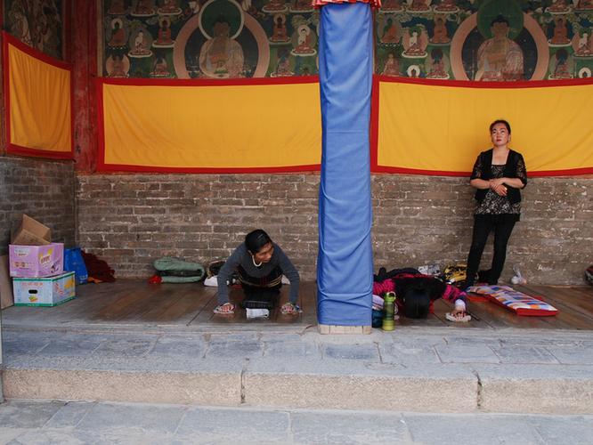 大经堂外的长跪者 塔尔寺