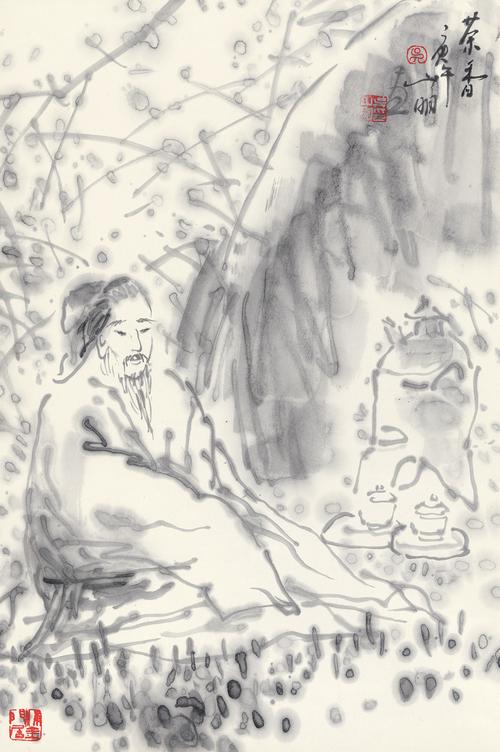 吴山明-茶香图拍卖预展,吴山明作品拍卖估价,北京匡时