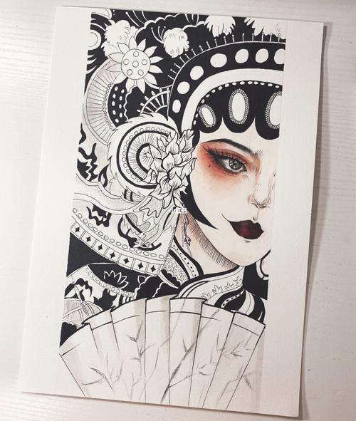 手绘临摹戏曲风_手绘_临摹_戏曲_文化_绘画