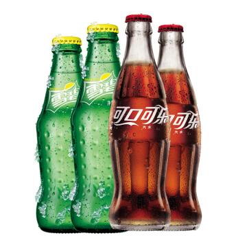可口可乐汽水200ml6瓶12瓶24瓶芬达碳酸饮料玻璃瓶可乐雪碧柠檬味组合