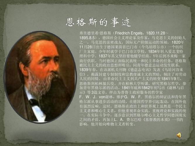 所有分类 高等教育 哲学 恩格斯的事迹ppt  弗里德里希·恩格斯