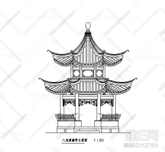 汕头市小公园八角亭简笔画