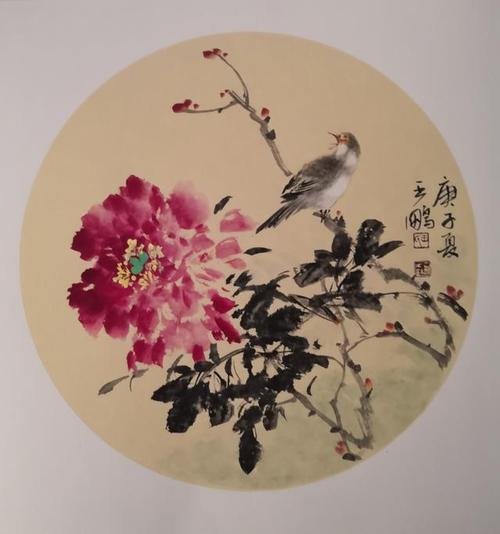 镇原县美协主席王鹏国画牡丹系列作品