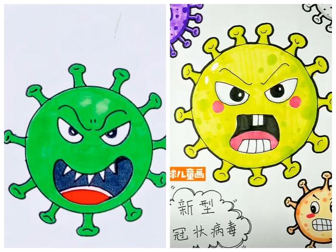 打败病毒我不怕———大二班美术主题活动