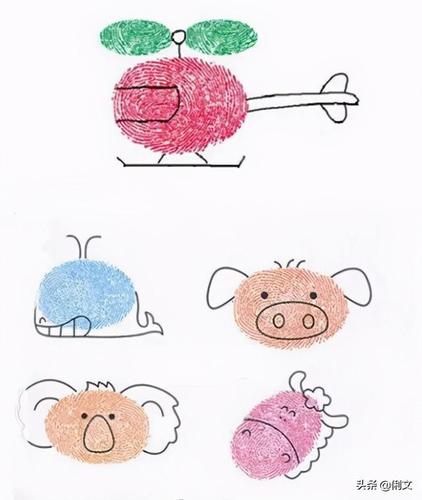 创意美术|亲子diy创意手指画新玩法(含模板)