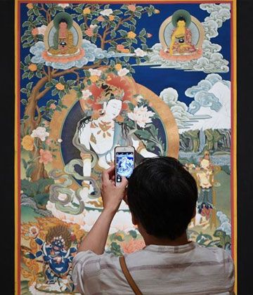 发展促进会主办的"桑杰本唐卡艺术展"在瑞彩祥云app国家博物◥馆开展