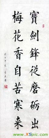 宝剑锋从磨砺出楷体书法