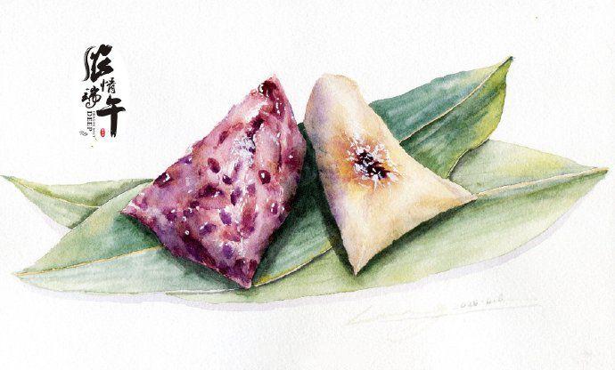 端午节粽子怎么画手绘水彩画粽子素材大全