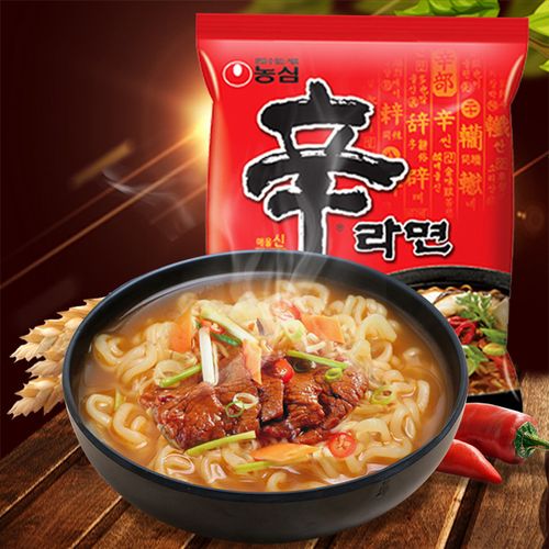 袋装韩式牛肉味辣味泡面煮面速食品 120g 韩国进口方便面农心辛拉面
