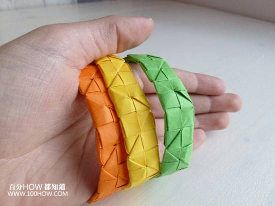怎么用彩纸折叠纸手链(图文教程)
