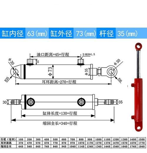 油缸液压缸液压油缸单向双向重型升降单缸手电动63油压缸轻型小型