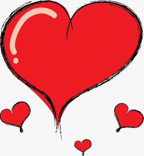 手绘 爱心 漂浮 情人节装饰 矢量图