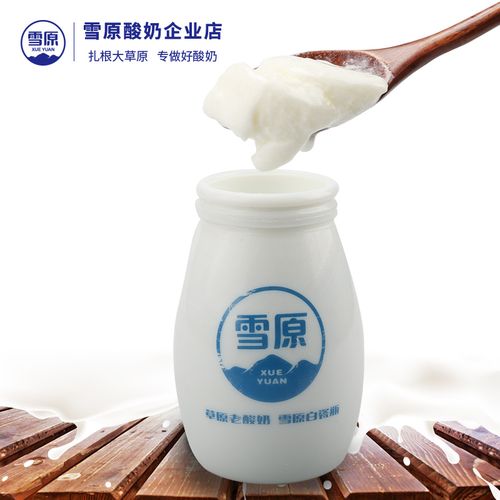 雪原酸奶白瓷瓶蒙古低温风味酸牛奶活菌发酵200gx6整箱包邮