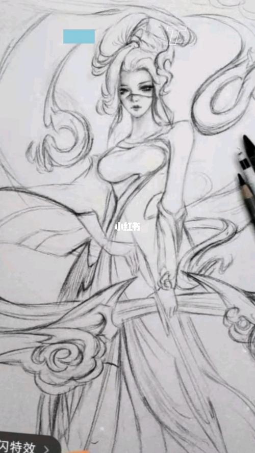 王者荣耀 /素描/绘画/游戏_绘画_王者荣耀_素描_绘画日常_文化_绘画