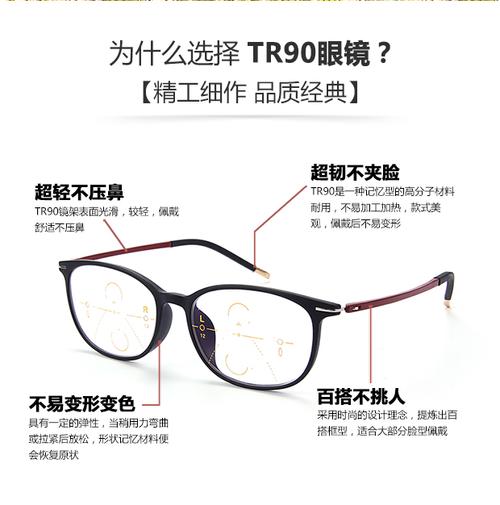 远近两用老化眼镜女双光智能变焦百利图双光区防蓝光老花镜男超轻_7折