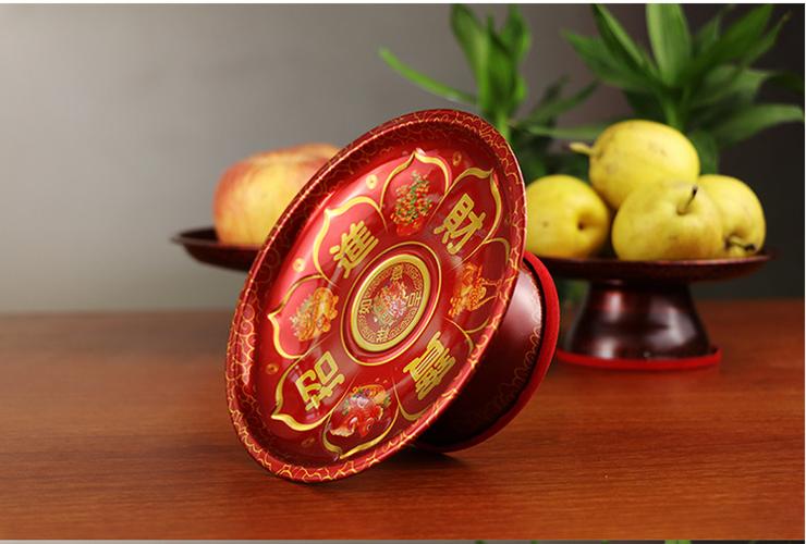 财神爷供盘水果盘供佛家用佛前拜神贡品果盘家居供奉连花贡盘果碟_7折