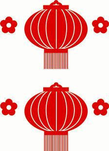 小灯笼2014马年元旦福字新年玻璃贴纸窗花墙贴窗花灯笼春节装饰
