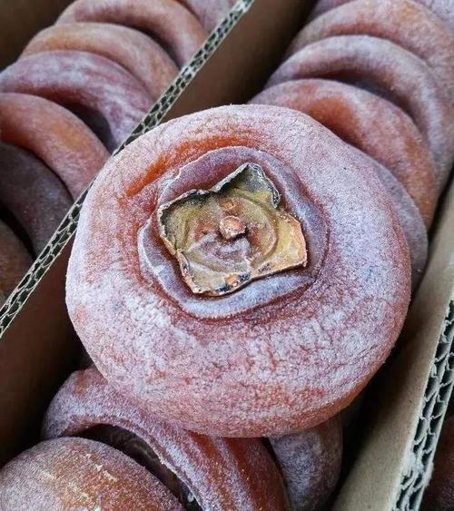 一口爆浆的富平柿饼又回归了!历经48天挂霜,软糯清甜!