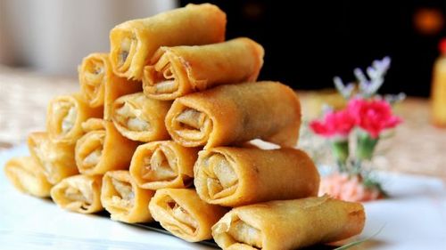 美食春卷宽屏壁纸桌面