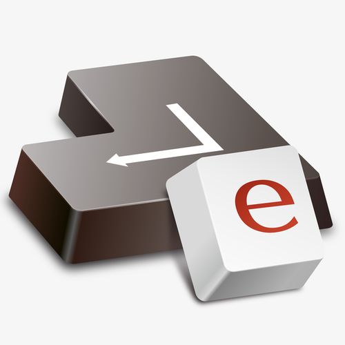 卡通立体手绘键盘回车键字母e键