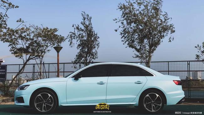 奥迪a4l装贴ichangericr改变者改色膜穆里怀白
