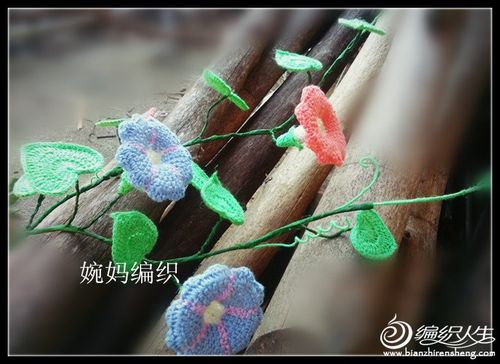 毛线编织花卉图解教程教钩牵牛花的钩法
