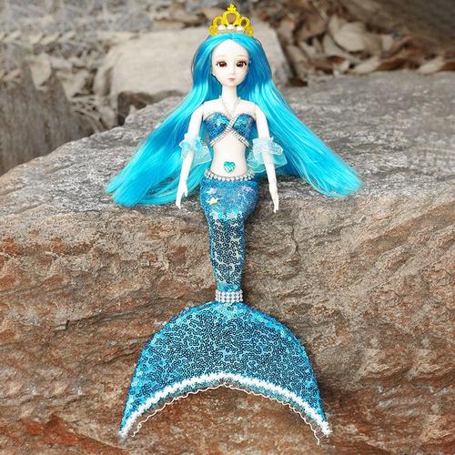 封后芭比美人鱼公主娃娃创意手工玩偶婚纱儿童仿真女娃玩具生日礼物