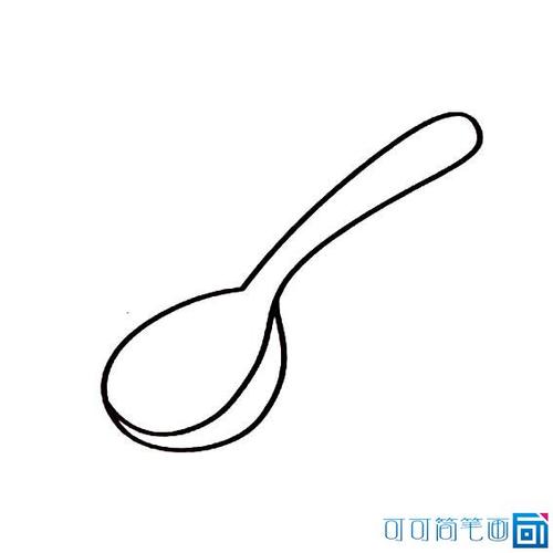 餐具一笔画勺子和叉子图片
