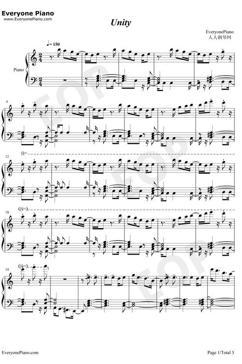 unity钢琴谱_thefatrat-明明简谱网