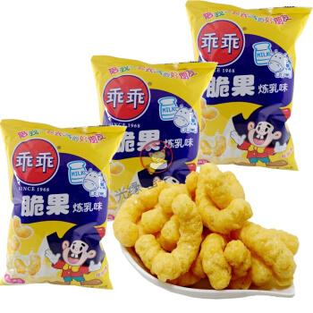 炼乳脆果国产大乖乖70g8袋80后怀旧零食膨化食品炼乳味4袋草莓味4袋