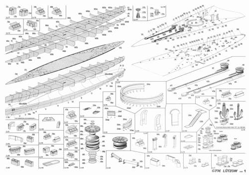 舰船航海类纸模型德国吕佐号战列巡洋舰纸模型图纸lutzow.pdf