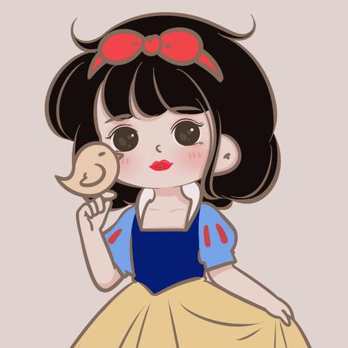 卡通系白雪公主头像好可爱啊