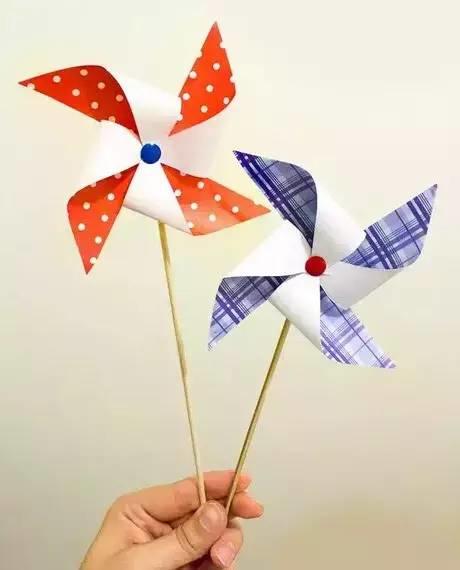 彩纸立体玩具风车制作方法