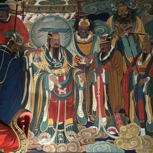 佛像壁画道教神像壁画寺庙背景墙壁画敦煌莫高窟壁画