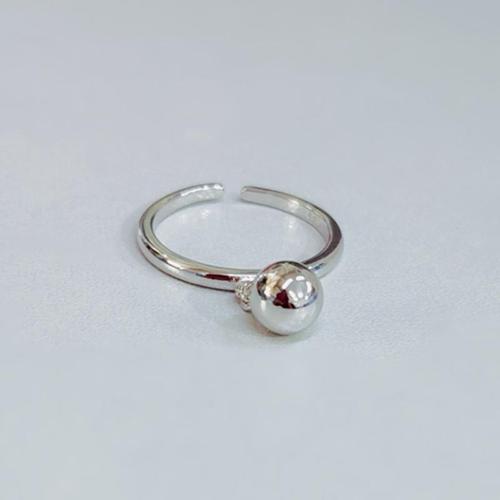 韩版简约个性光面转运珠戒指女 新款小圆球气质开口