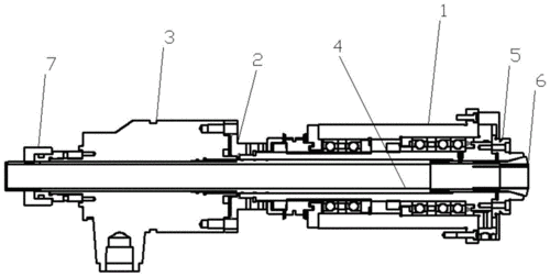油压回转缸与弹簧夹头通过拉杆连接,解决了现有技术中存在的气动杠杆