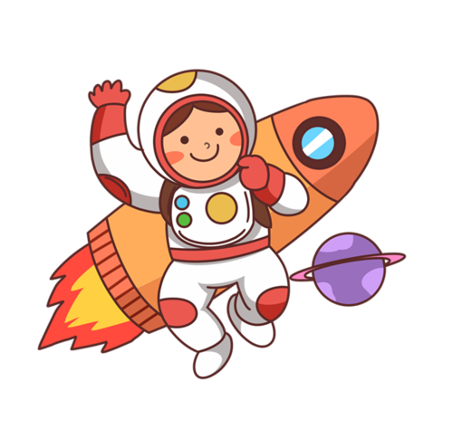 宇航员火箭简笔画