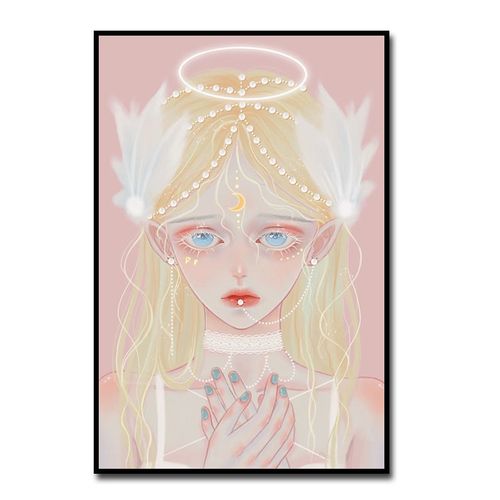 闺蜜头像 天使女孩diy数字油画动漫手绘涂色填充画