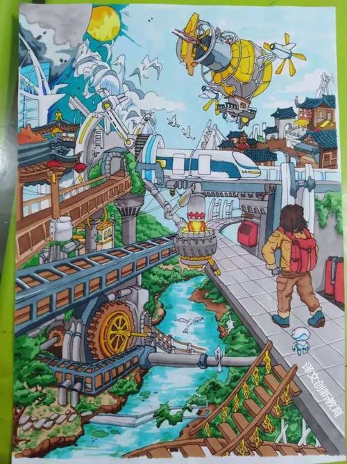 这是译文小表弟获奖作品《未来城市》