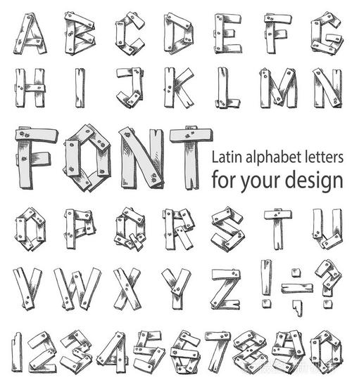 拉丁文字母和数字组成的字体