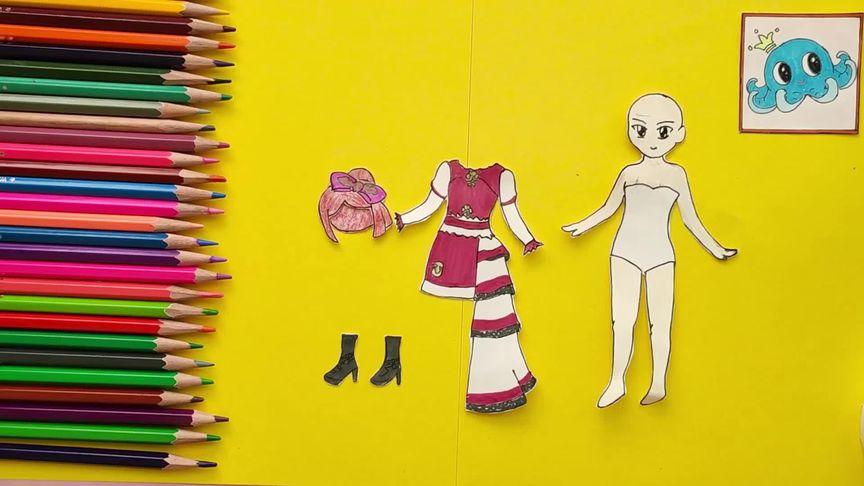 纸娃娃手工:手绘叶罗丽精灵梦菲灵换装秀,简单又漂亮