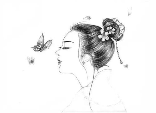 素描教程:侧颜古装美人,美得令人陶醉