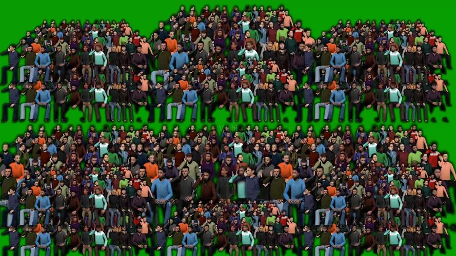 绿屏抠像观众席人群_1920x1080_高清视频素材下载(:)