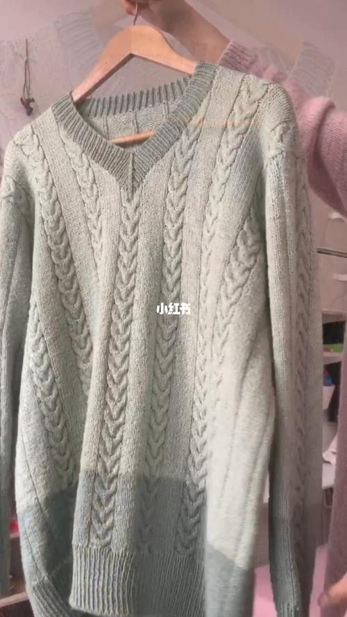 棒针男式鸡心领毛衣_毛衣_手工制作_编织_跨年_手工编织毛衣_兴趣爱好