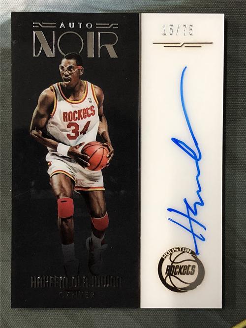 卡通球星卡>> 16-17 panini noir系列 火箭队 镜面签字 大梦奥拉朱旺
