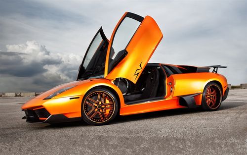 兰博基尼murcielago lp670-sv橙色超级跑车 壁纸 - 1440x900