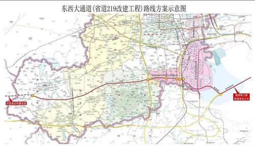 胶州市东西大通道一期全面开工 施工现场热火朝天