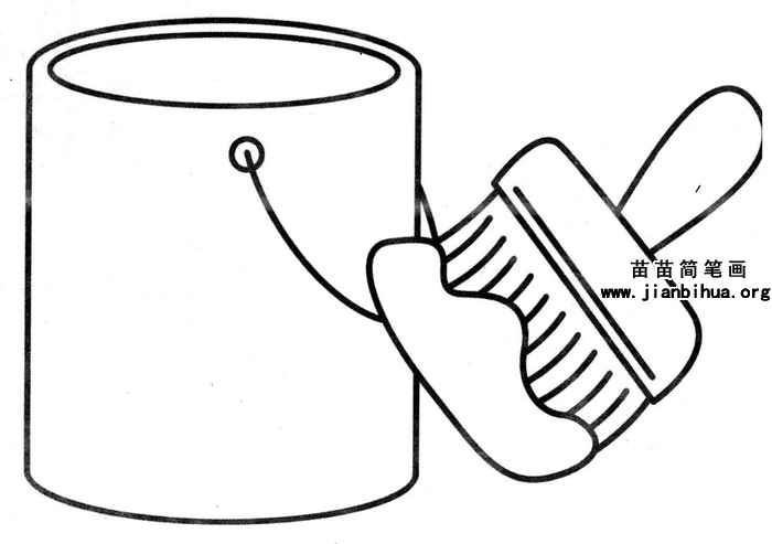 油漆桶和刷子简笔画图片教程
