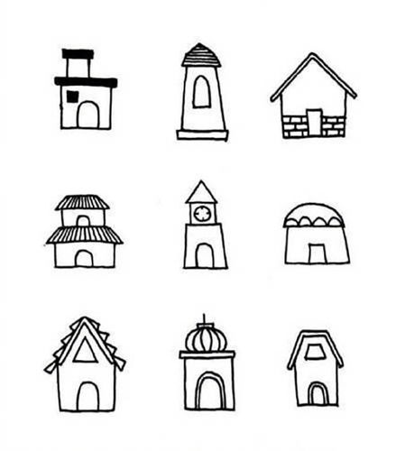 房子简笔画图片大全,简单漂亮的房子简笔画